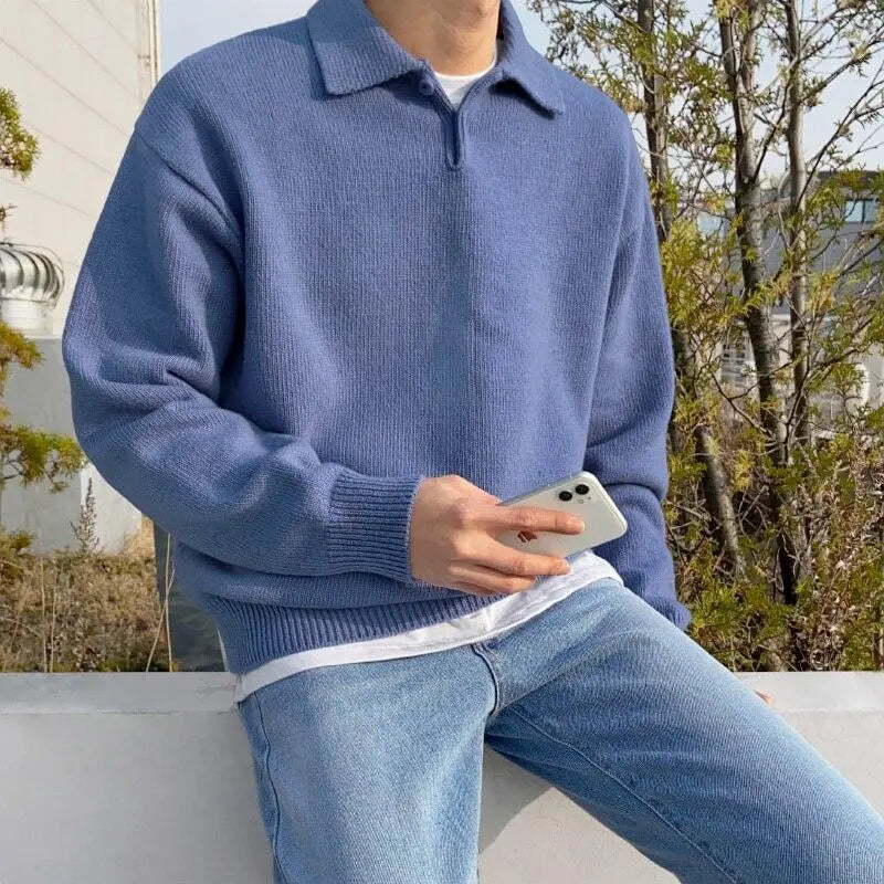 The Roberts Button Polo Sweater