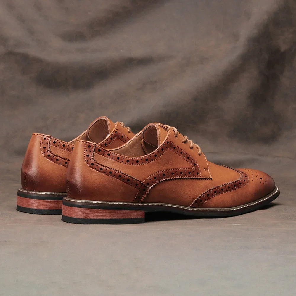 Men's Leather Brogue Dress Shoes