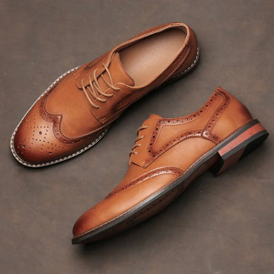 Men's Leather Brogue Dress Shoes